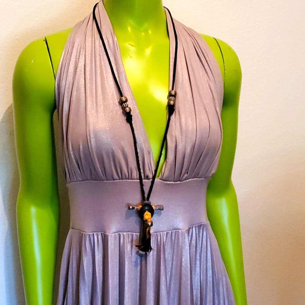Handcrafted leather and metal Cross necklace. Unique handcrafted piece